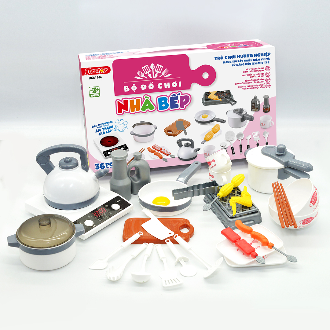 Bộ Đồ Chơi Nhà Bếp Màu Hồng DK81146 - Duka