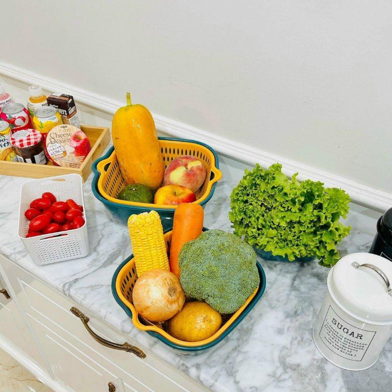 Bộ rổ nhựa 6 món kèm thau rửa cao cấp đủ size tiện dụng