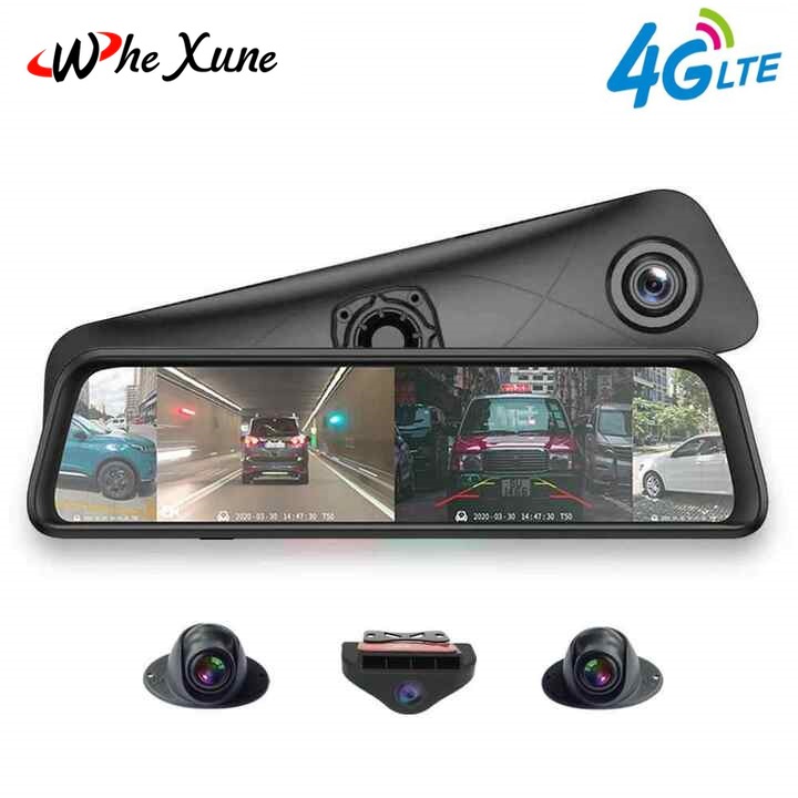 Camera hành trình 360 độ gương ô tô cao cấp nhãn hiệu Whexune K960 màn hình LCD IPS 12 inch