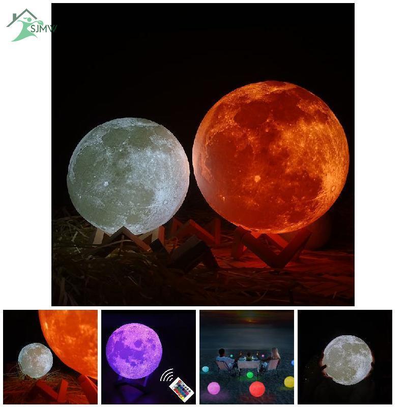 Đèn Ngủ Hình Mặt Trăng 3D Sạc USB Độc Đáo