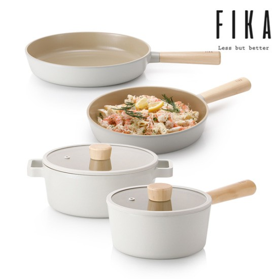 Bộ 4 món Neoflam Fika Hàn Quốc: chảo chiên cạn 24& 28cm, nồi sâu 18, nông 22cm. Hàng có sẵn giao ngay.