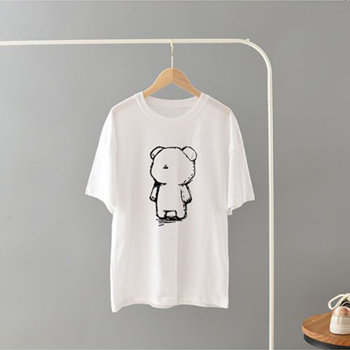 Áo thun tay lỡ cotton Bear [ áo thun tay lỡ unisex nam nữ đều mặc được