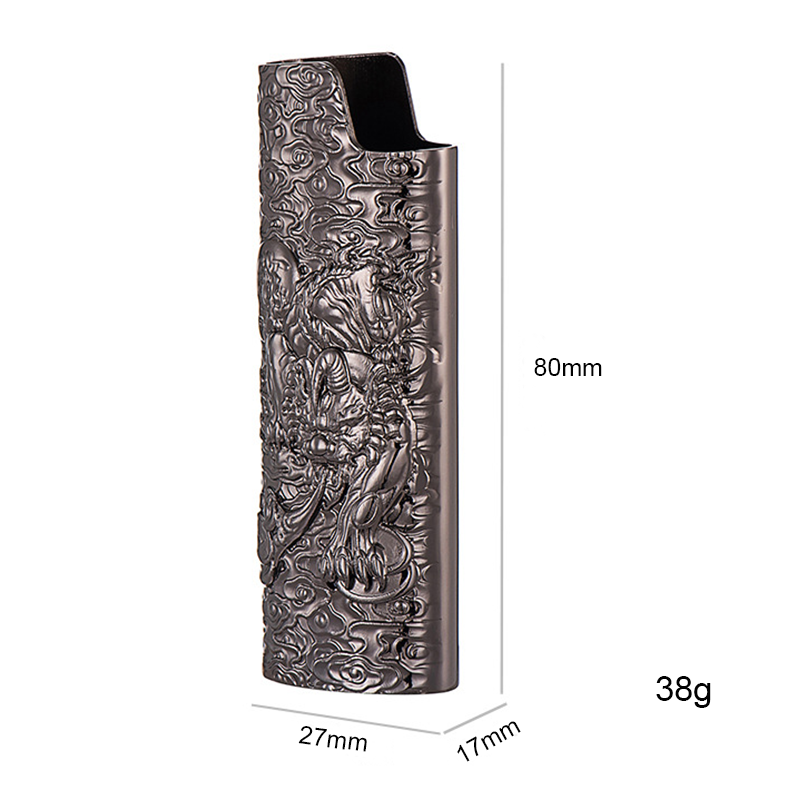 Vỏ Bật Lửa Bic J6 Bic Lớn Khắc Nổi Hình Tỳ Hưu Kim Loại 5 Màu
