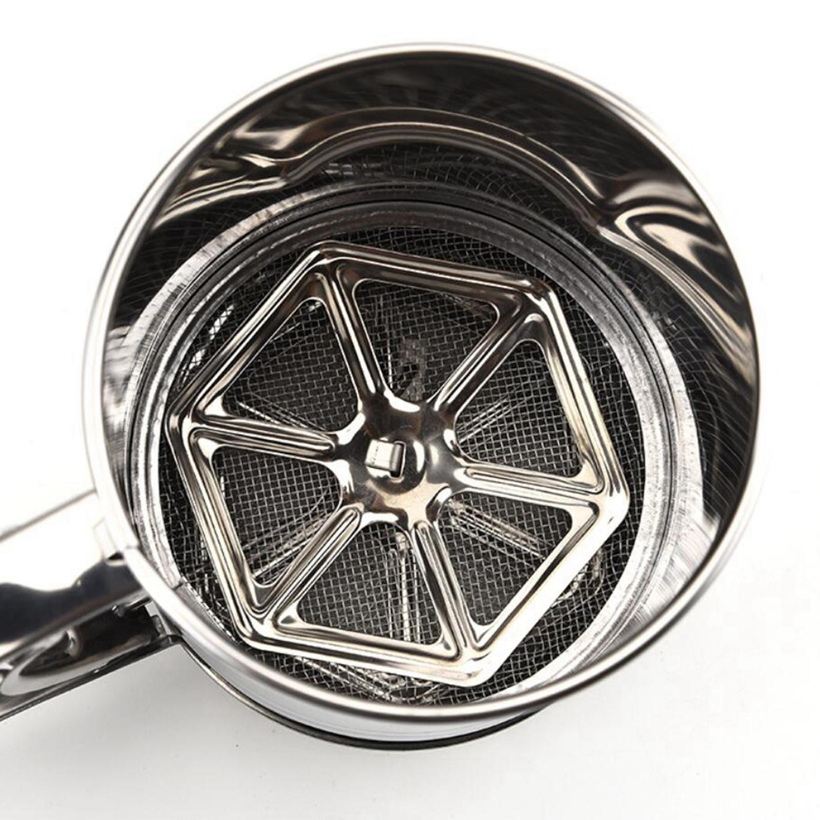 Stainless Steel Flour Sifter  3-Cup Shaker Double Layer