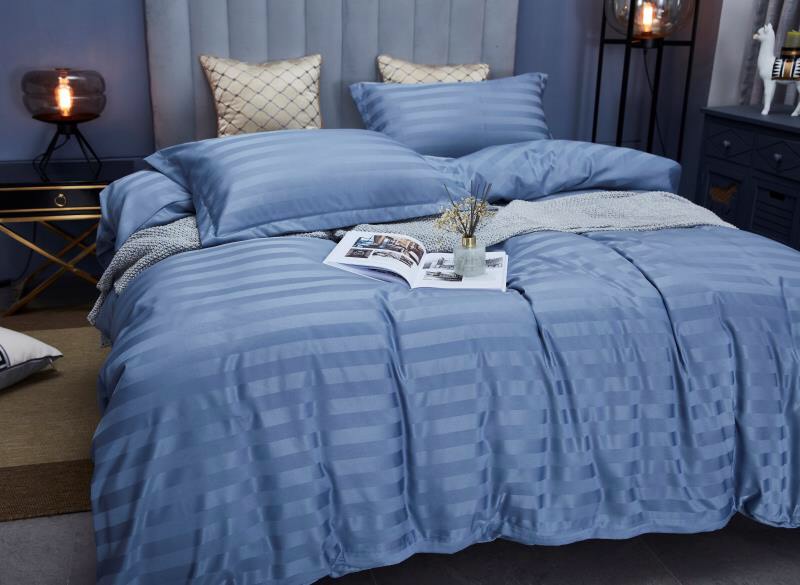 Bộ Chăn Ga Gối 4 Món Kẻ Sọc Cotton 3F Cao Cấp