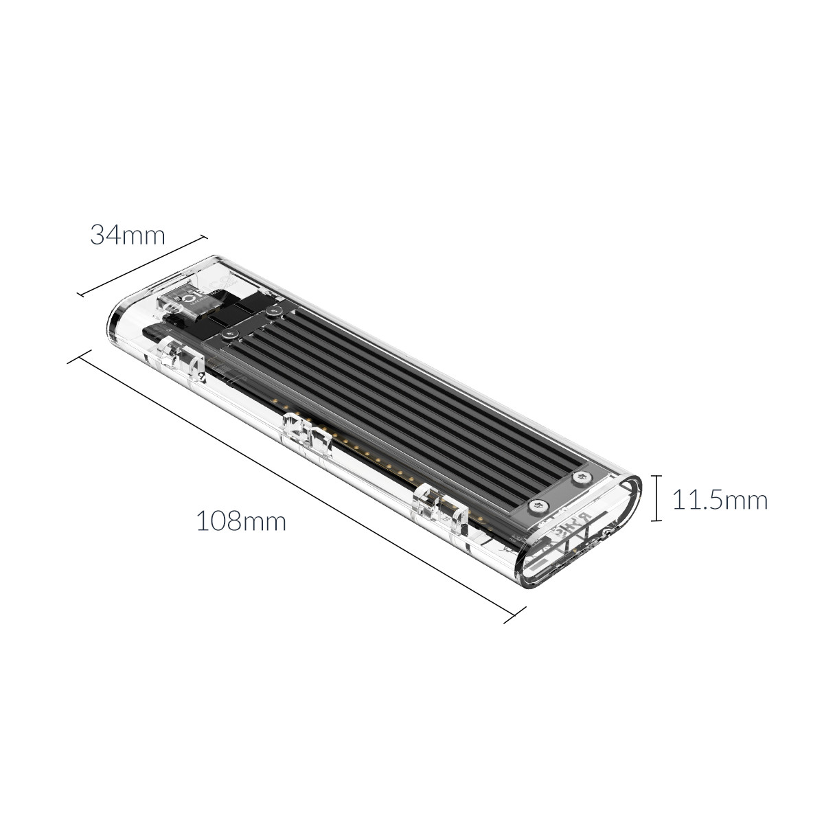 Hộp Ổ Cứng ORICO TCM2F-C3-BK M.2 SATA Type C Tốc Độ 5Gbps - Hàng Chính Hãng