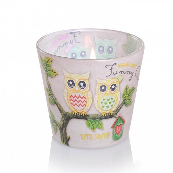 Ly nến thơm Bartek Candles BAT6794 Funny Owls 115g (Hương quả ngọt)