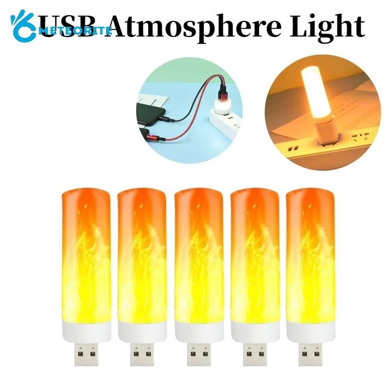 Đèn LED USB Mini Hình Ngọn Lửa Di Động Ánh Sáng Ban Đêm Đa Ứng Dụng