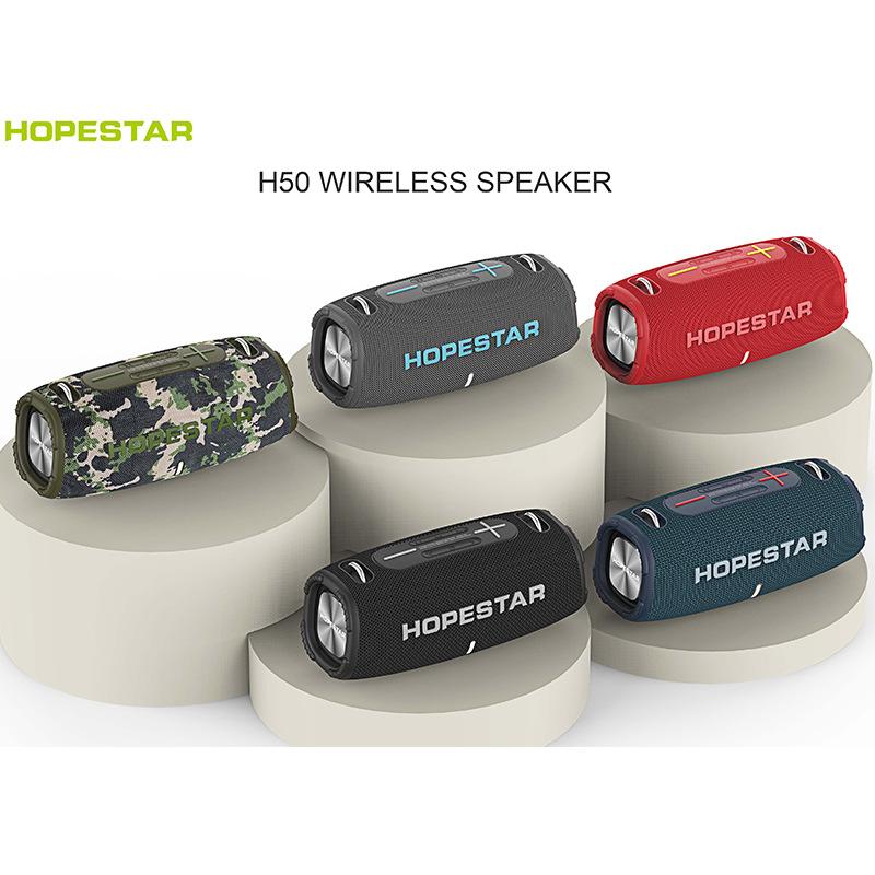 Loa Không Dây Di Động HOPESTAR H50 Cao Cấp Hộp Nhạc Lớn Ngoài Trời Siêu Bass TWS Đảng Mạnh Mẽ Caixa De Som Đài FM AUX Color: gray