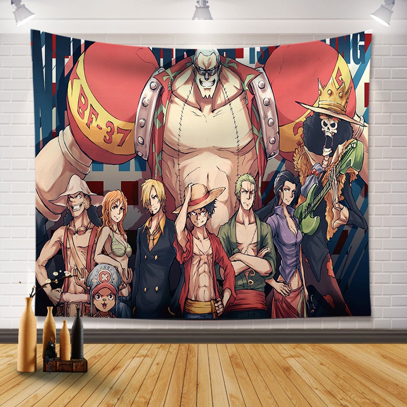 Vải Treo Tường  Anime One Piece Decor Phòng Chọn Lọc Những Bản Đẹp ( Tặng đèn led 7m và phụ kiện )