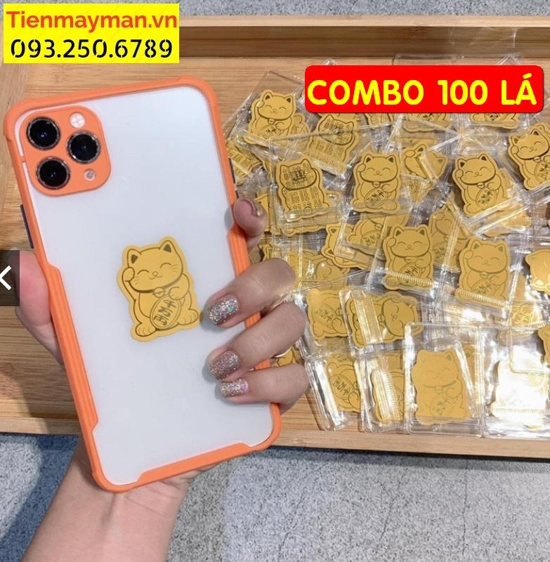Miếng mèo thần tài mạ vàng 24k rước lộc vào nhà Tết dán điện thoại - PASA COLLECTION