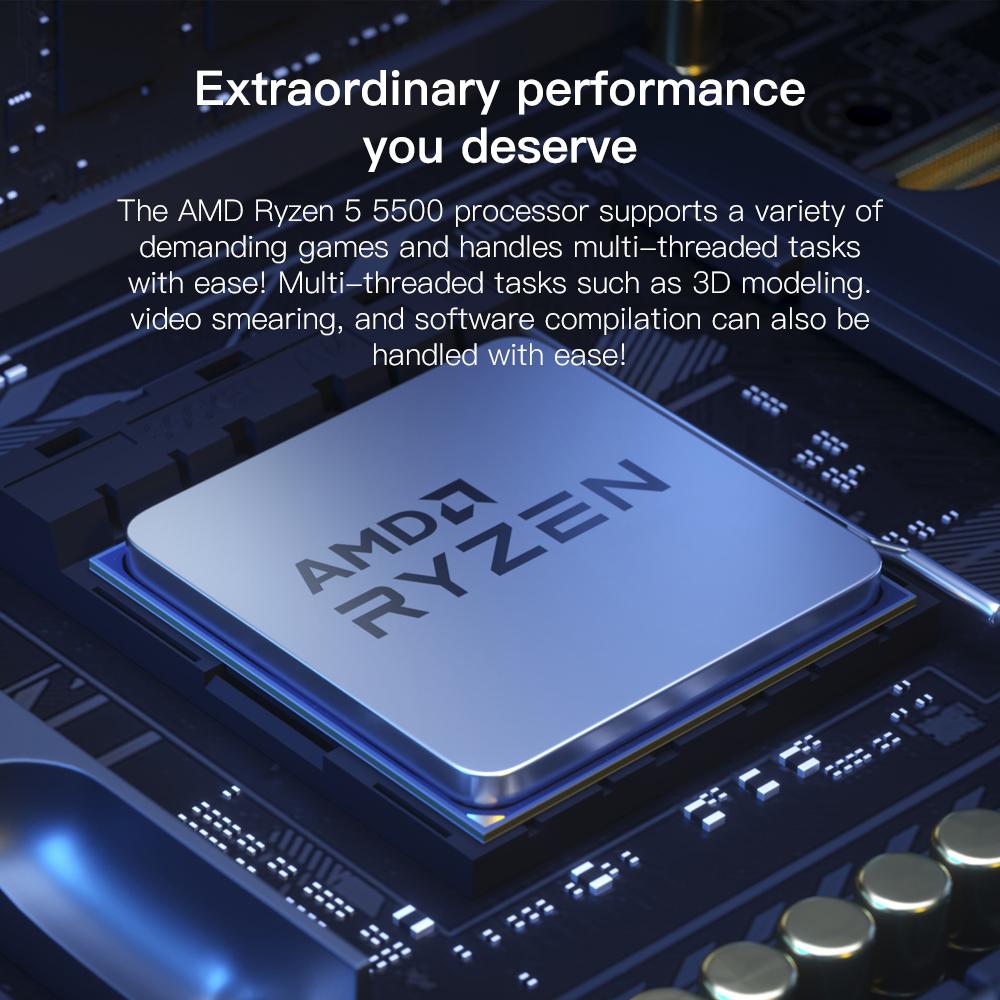 Mới AMD R5 5500 Ryzen 5 5500 3.6 GHz 6 Nhân 12 Luồng 7NM L3=16M 100-000000457 Socket AM4 Mới nhưng không có tản nhiệt