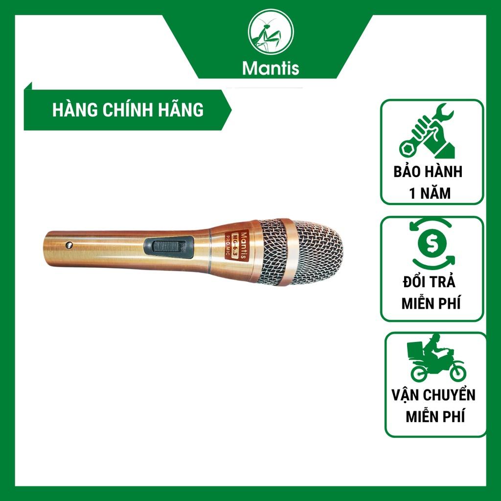 Micro Hát Karaoke Có Dây Mantis MG-6.3 Có Dây Dài 6m cầm nặng tay