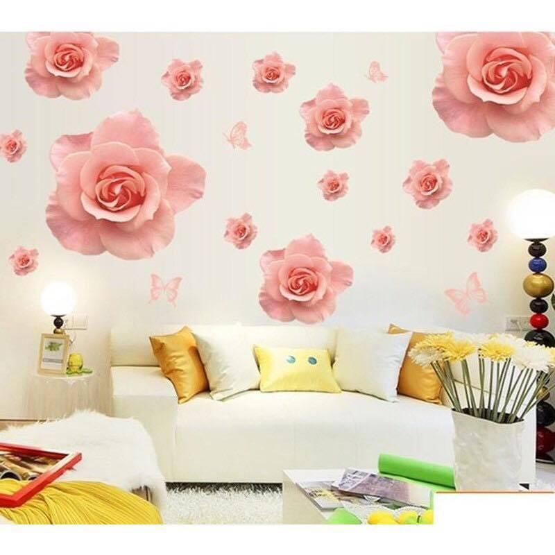 Decal dán tường Bông hồng
