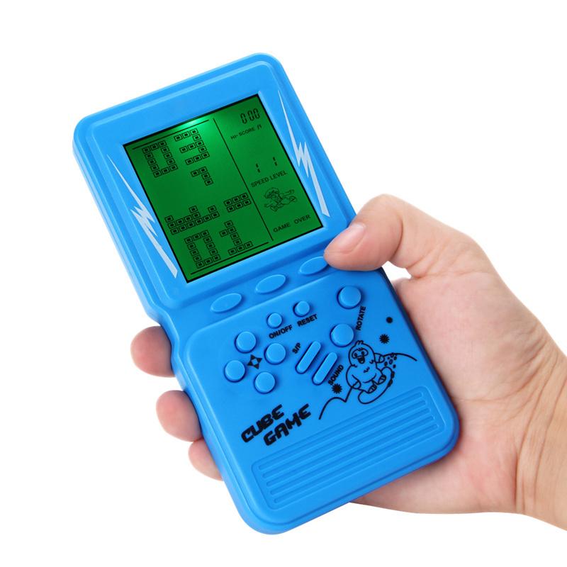 Máy chơi game Block mới đèn nền xanh màn hình lớn thuận tiện chơi game Tích hợp trò chơi gạch 999 trong 1 quà tặng trẻ em Màu sắc: Vàng