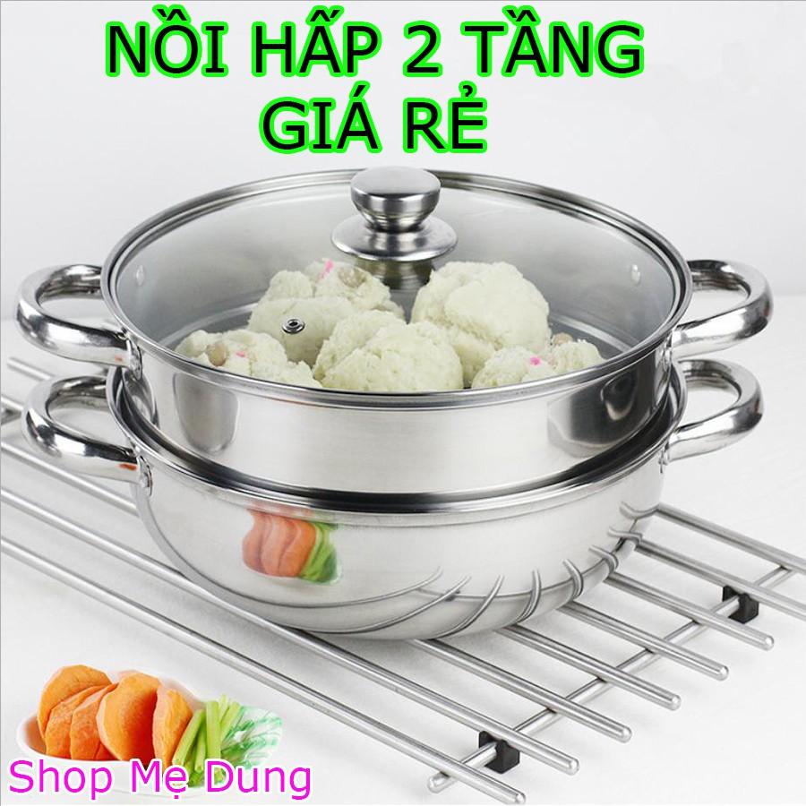 Nồi hấp 2 tầng đa năng vung kín tiện lợi - size 28cm