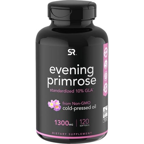 HŨ 120 VIÊN NANG MỀM - TINH DẦU HOA ANH THẢO SR (Sport Research) Evening Primrose Oil (1300mg), Non-GMO, Gluten-Free