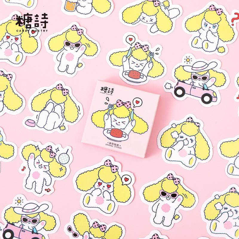 Hộp 45 miếng dán sticker Cún vàng M093
