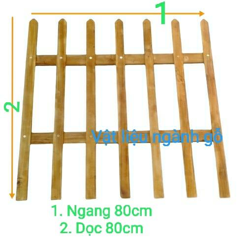 Hàng rào gỗ trang trí sân vườn, rào  cổng nhà, rào các khu vực hồ cá KT Cao 80 x Rộng 80 cm, hàng tháo rời