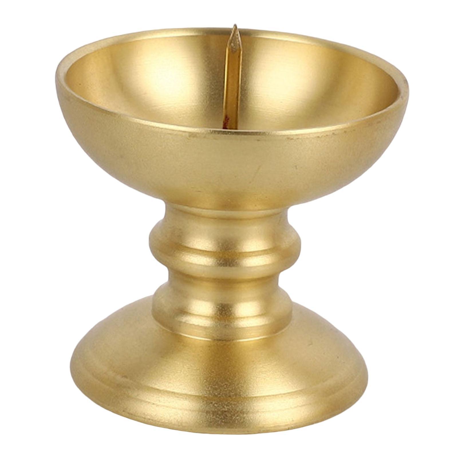 2.3inch Copper Tea Light Candle Holder Buddhist Candlestick Table Decor Exquisite Craftsmanship for Dining Tables, Bedrooms and Balconies
