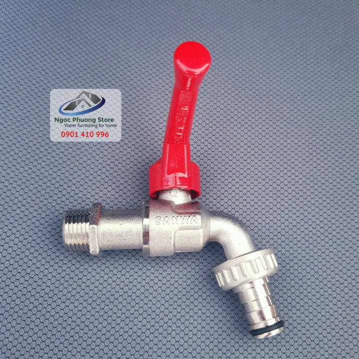 Vòi hồ, vòi nước, vòi vườn tay gạt dài Sanwa nhập khẩu Thái Lan CTK15