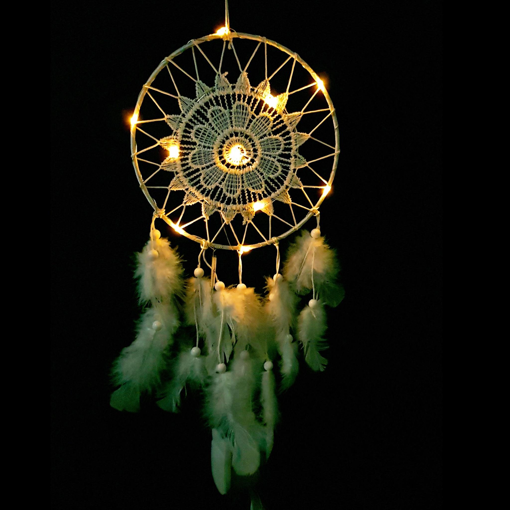 Dreamcatcher Lông Vũ Thêu Hoa