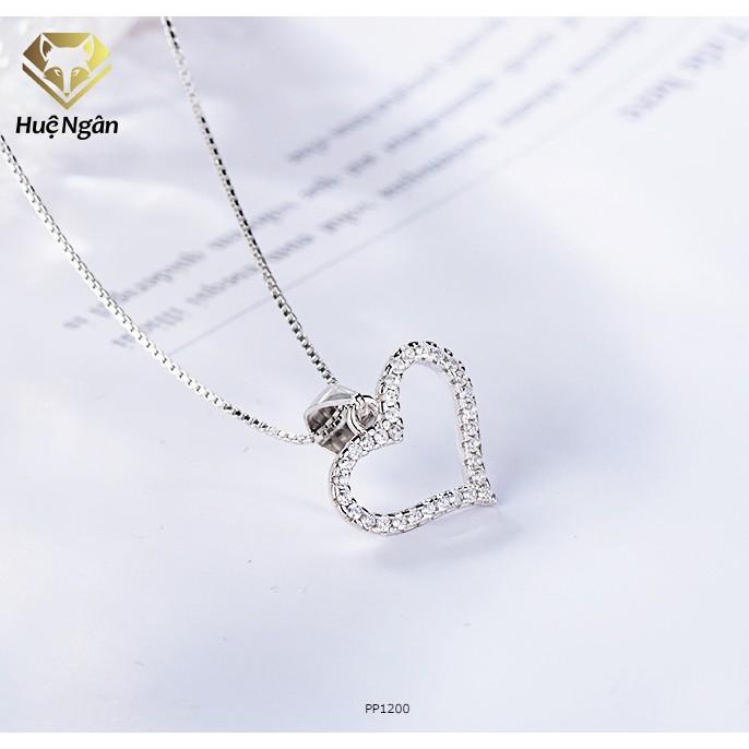 Dây chuyền bạc 925 Huệ Ngân - Tim xinh đính đá PP1200