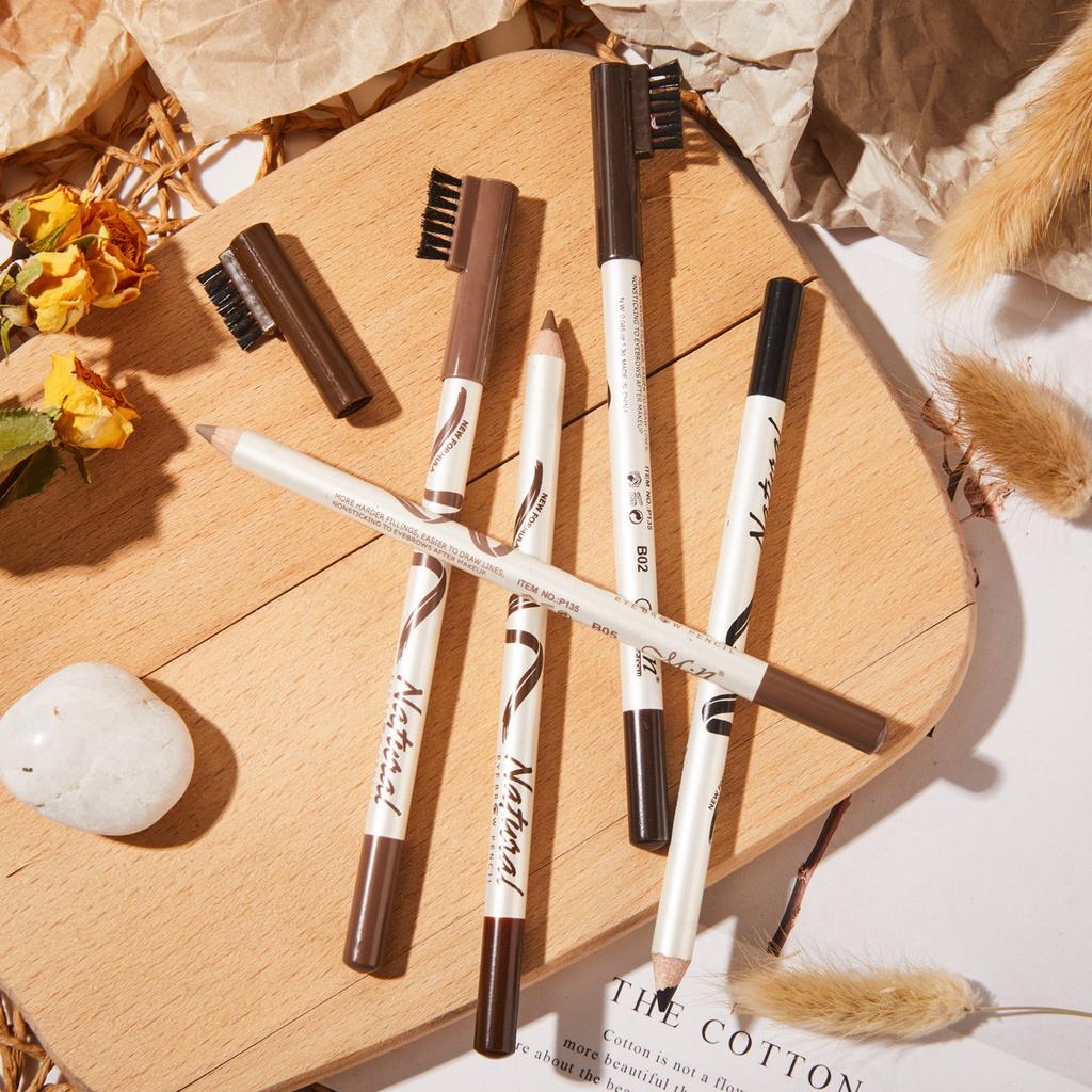 Chì kẻ lông mày Natural Eyebrow Pencil chống thấm nước lâu trôi trang điểm chân thật 0.8g