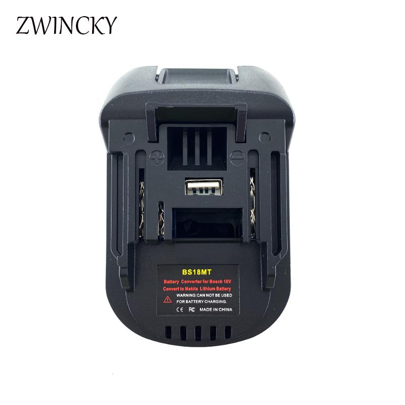 ZWINCKY BS18MT Pin Adapter Chuyển Đổi USB Cho Bosch 18V BAT619G/620 Pin Chuyển Đổi Cho Makita18V BL1860 Pin Lithium