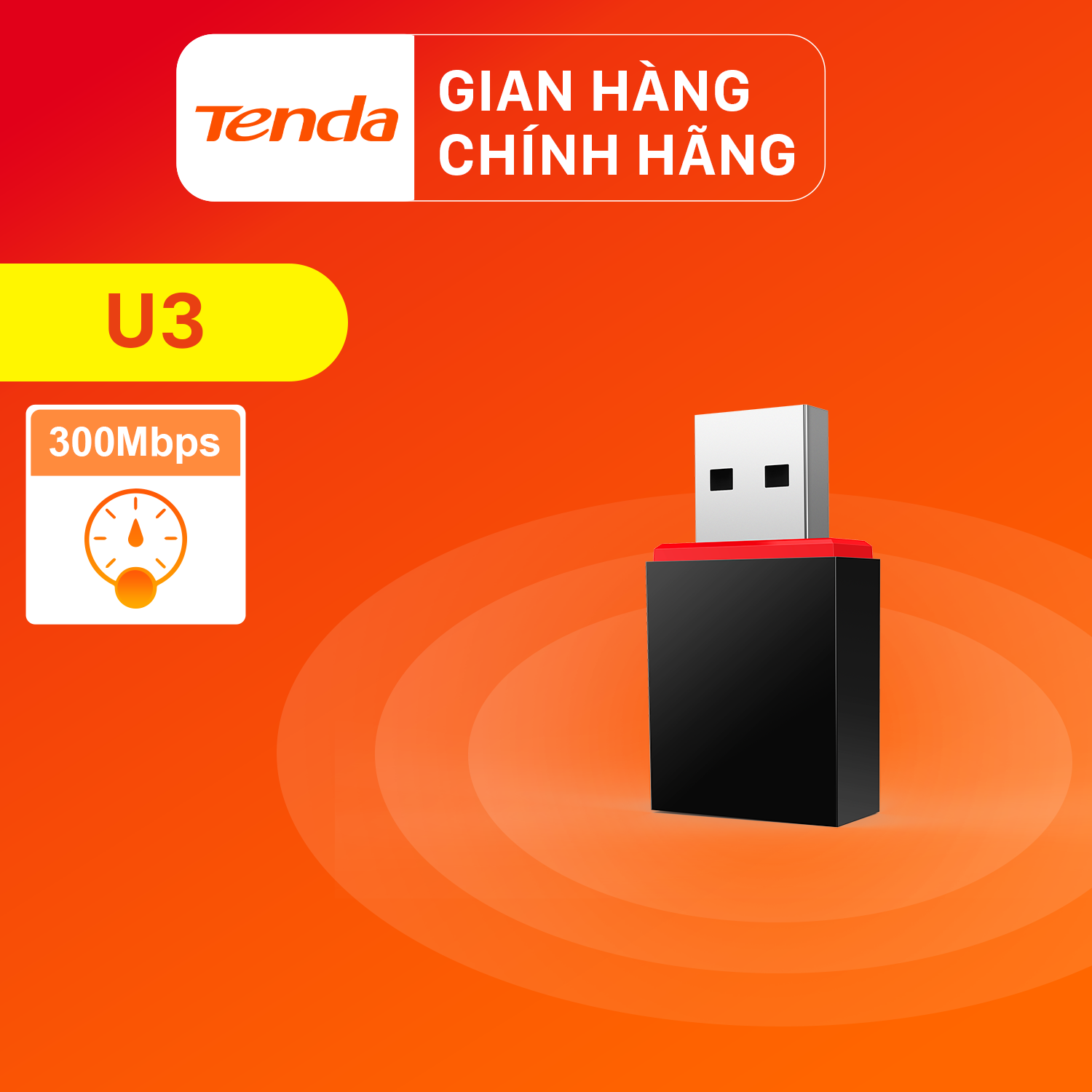 Tenda USB kết nối Wifi U3 tốc độ 300Mbps - Hàng chính hãng