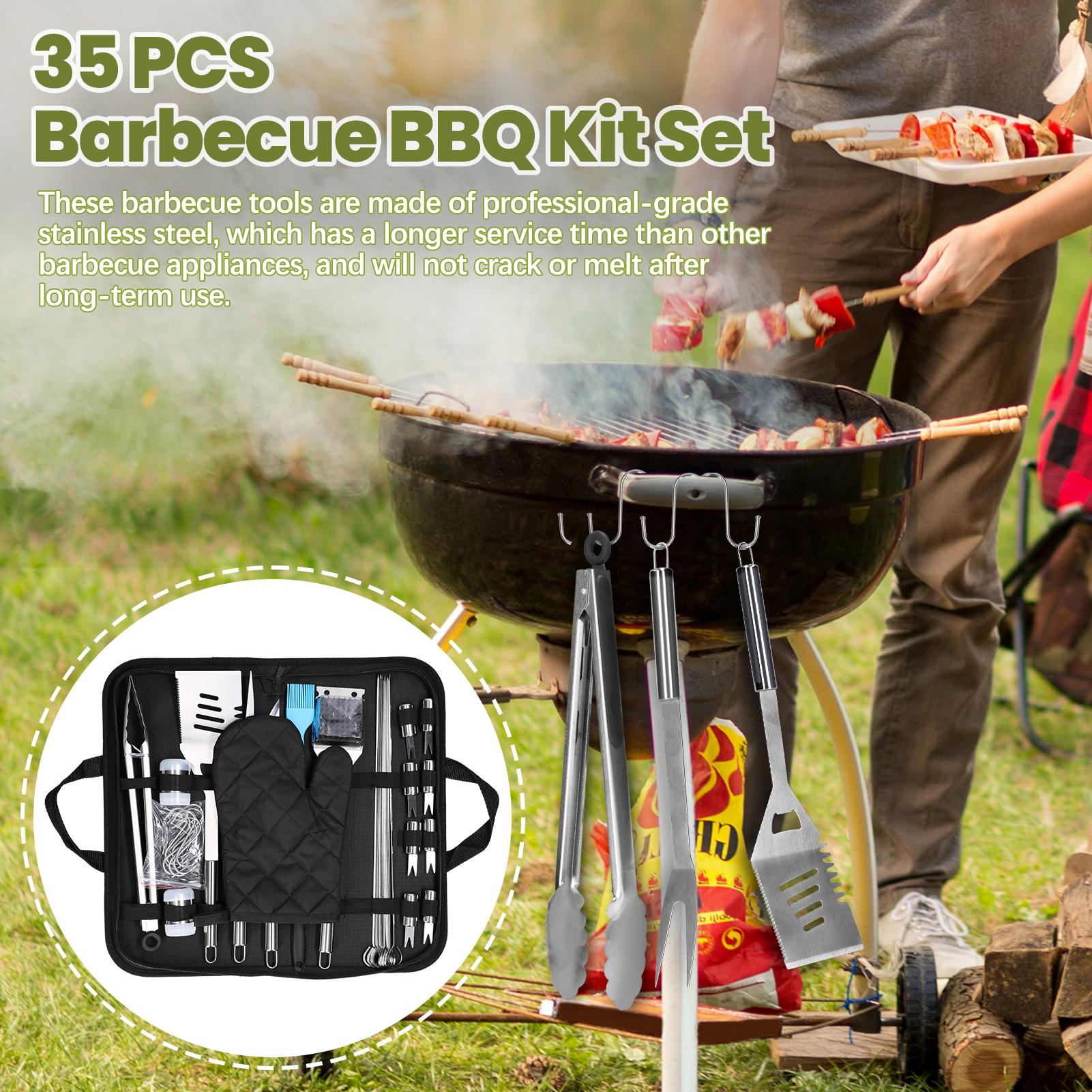 Bộ 35 Dụng Cụ Đồ Nướng Bbq Bằng Thép Không Gỉ