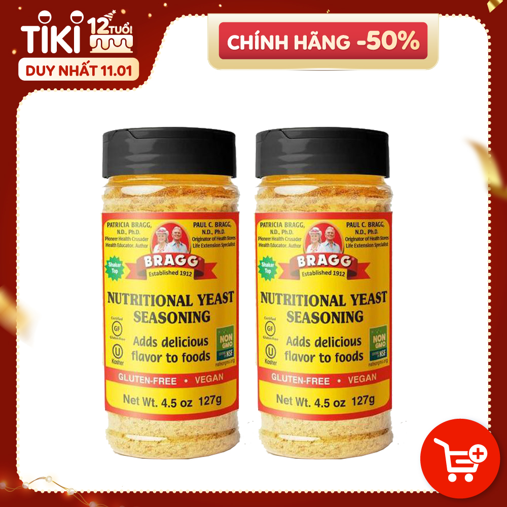 Combo 2 hộp Men Dinh Dưỡng Bragg Nutritional Yeast 127g