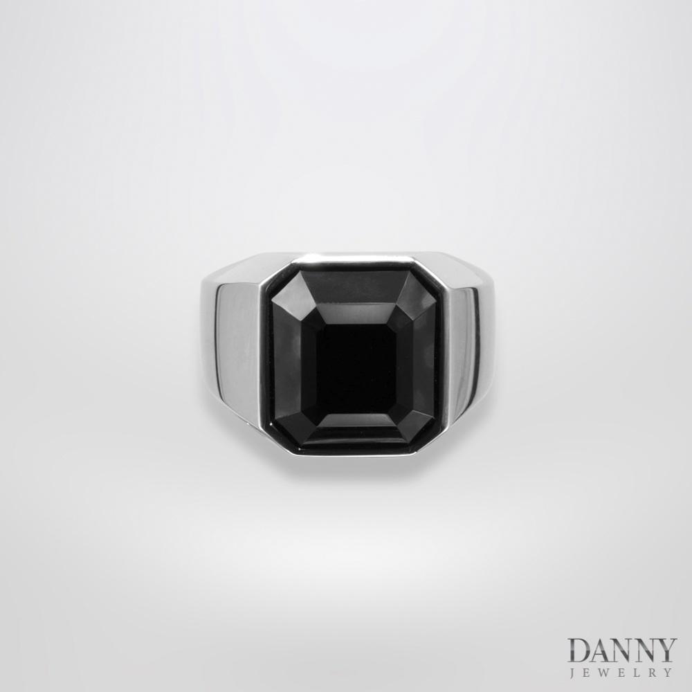 Nhẫn Nam Danny Jewelry Bạc 925 Đính Đá Onyx Xi Rhodium N0001