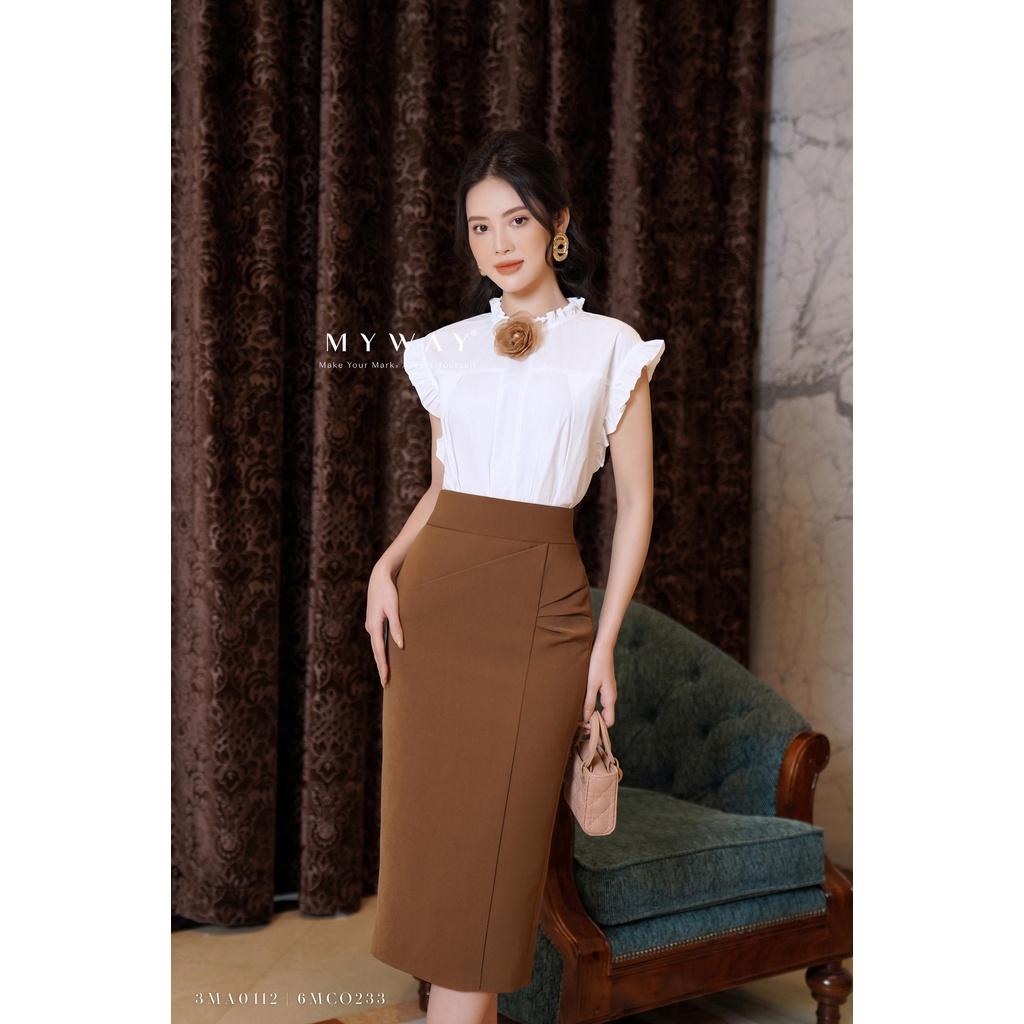 Áo Sơ Mi Cách Điệu Nữ MY WAY Tay Cánh Tiên Cài Hoa Sang Trọng 3MA0412