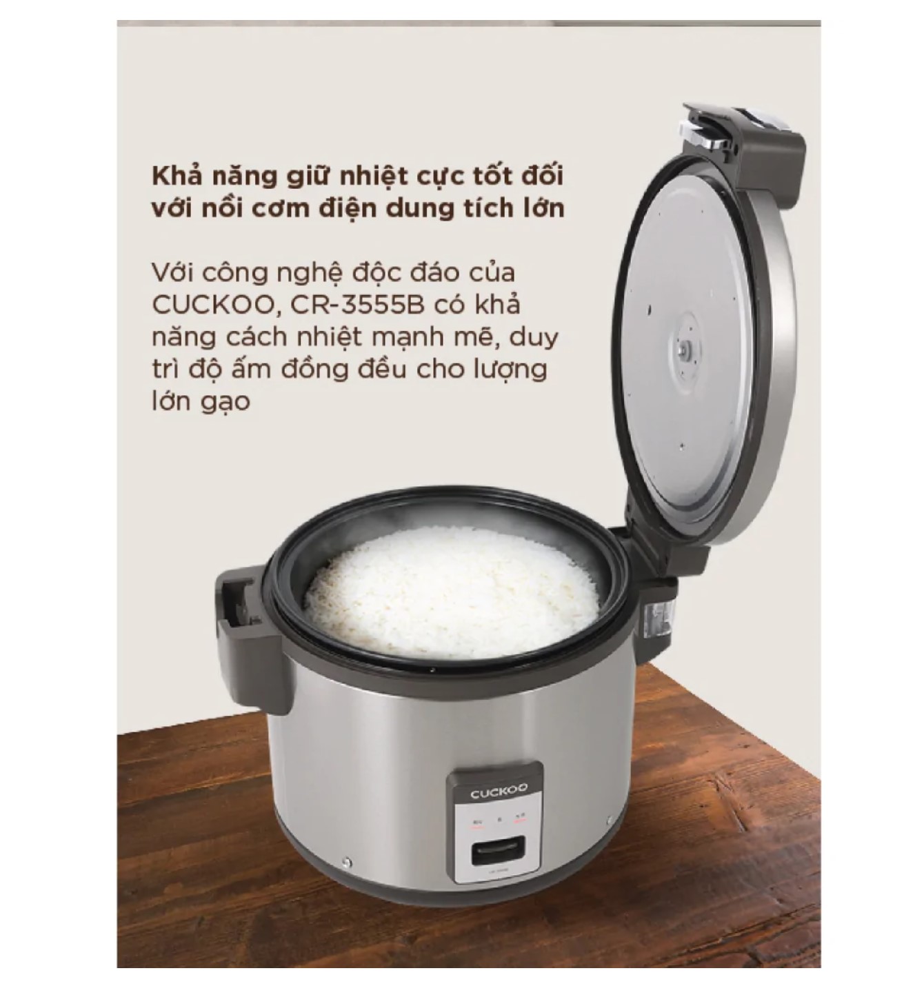 Nồi cơm điện công nghiệp 6,3L Cuckoo CR-3555 - Hàng chính hãng, Bảo hành 24 tháng