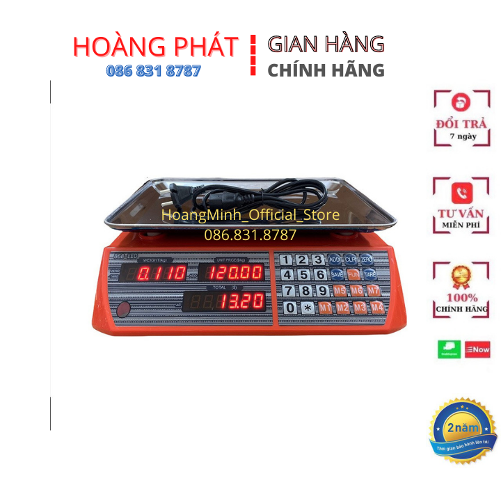 Cân Bán Hàng Điện Tử, Cân Điện Tử Cân Hàng Tính Tiền 30kg (868) Chuyên Dụng Dùng Cho Nhà Hàng, Cửa Hàng, Tạp Hóa, Bách Hóa, Chợ Đầu Mối. Bảo Hành 2 Năm