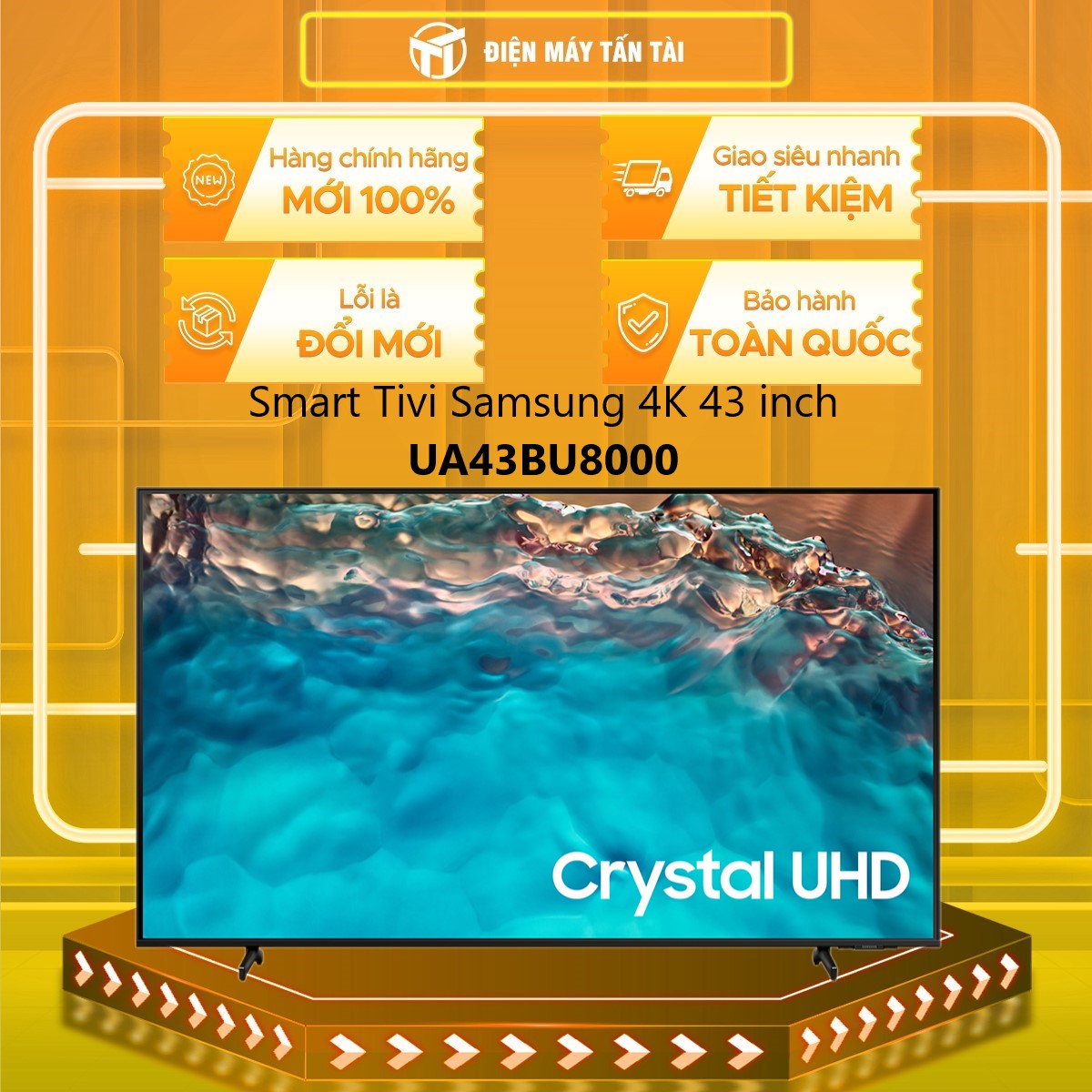 Smart Tivi Samsung 4K 43 inch UA43BU8000 - Hàng chính hãng (chỉ giao HCM)