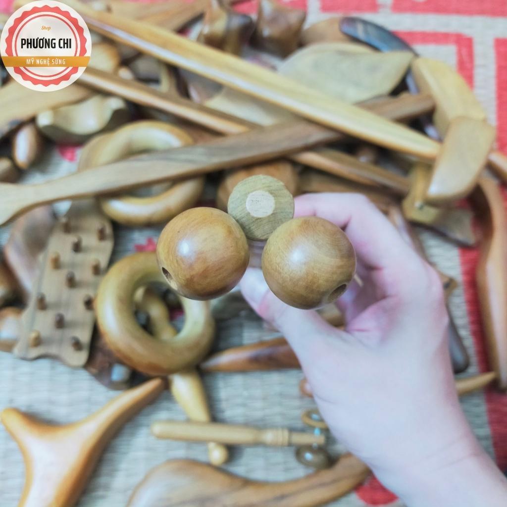 Cây Lăn Mát Xa Mặt, Mũi Bằng Gỗ Thơm, Hai Bánh Xe Lăn Tròn Giúp Nâng Cơ Mặt Và Thon Gọn Mũi | Mỹ Nghệ Phương Chi