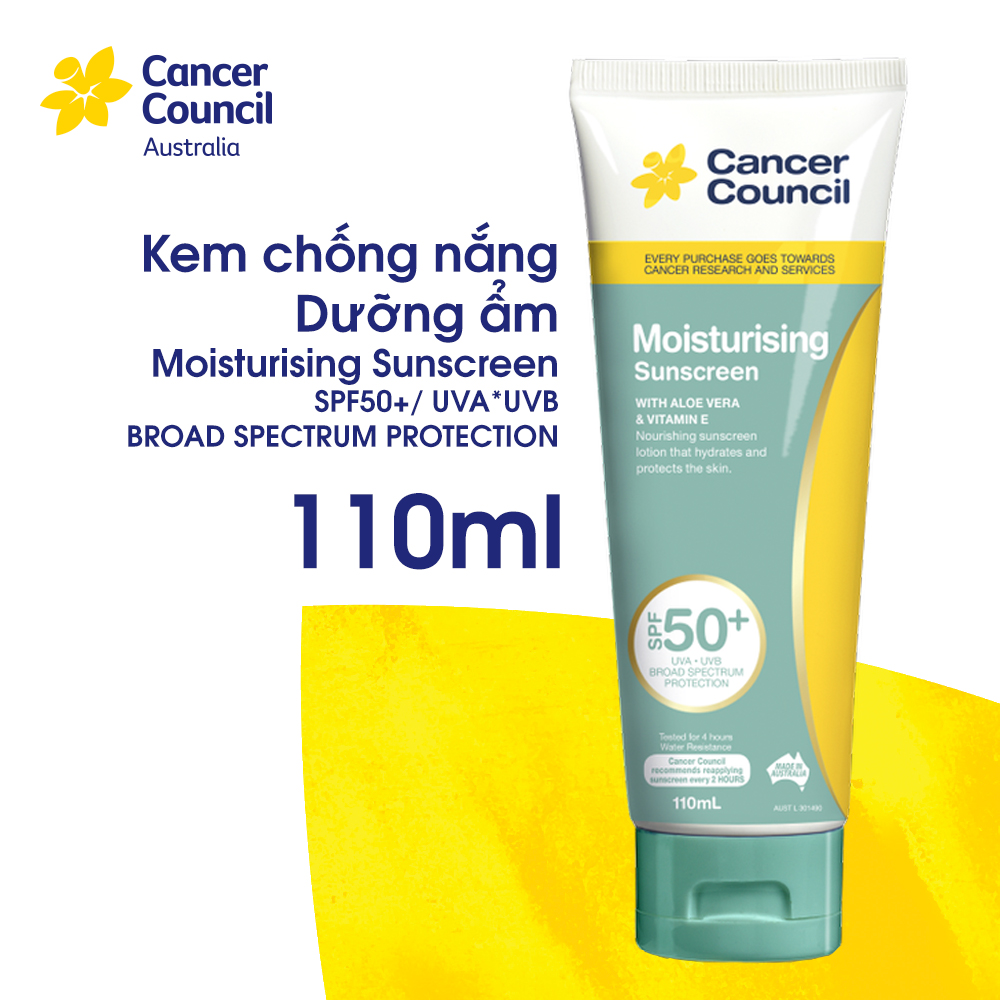 Kem chống nắng dưỡng ẩm Cancer Council Moisturising SPF 50+/PA ++++ 110ml