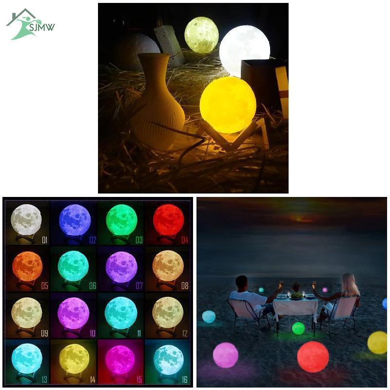 Đèn Ngủ Hình Mặt Trăng 3D Sạc USB Độc Đáo