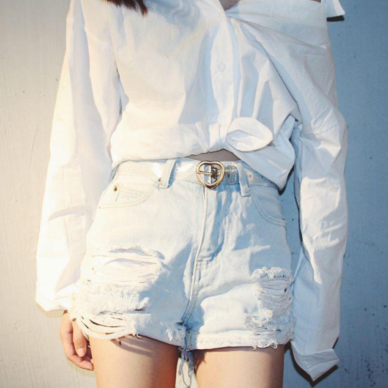 Dây thắt lưng nhựa màu trong suốt có khóa tròn thời trang cho nữ