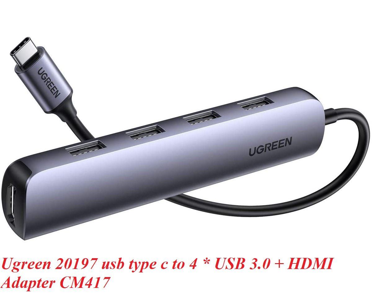 Ugreen UG20197CM417TK 5 trong 1 HDMi 4K 30hz + 4 * USB 3.0 bộ chuyển từ USB Type C - HÀNG CHÍNH HÃNG
