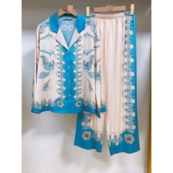 BỘ PYJAMA LỤA CAO CẤP QC XANH NGỌC