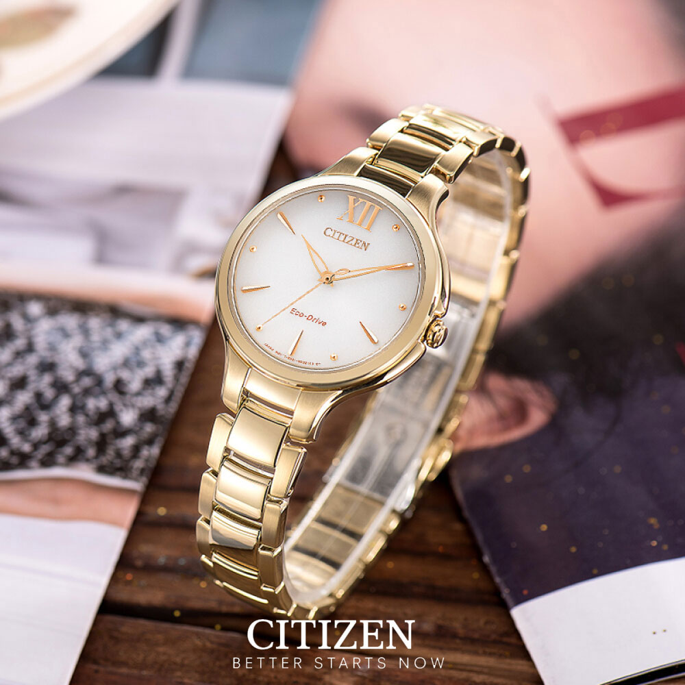 Đồng Hồ Nữ Citizen Dây Thép Không Gỉ EM0553-85A - Mặt Trắng (Sapphire)