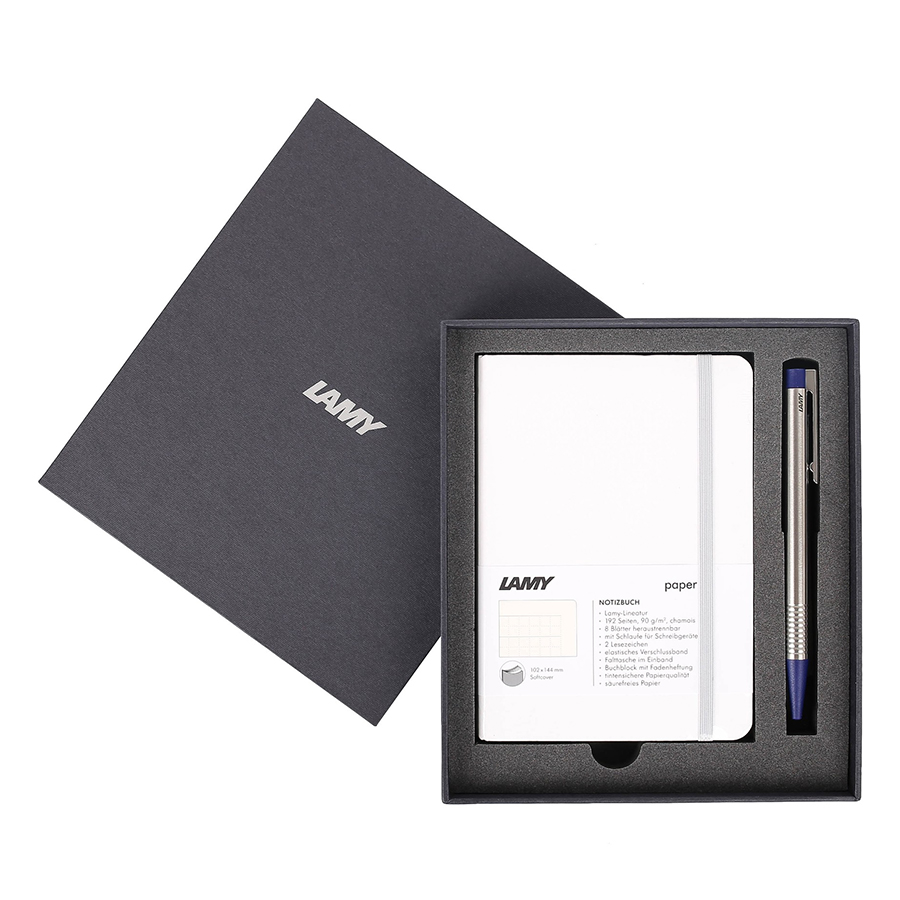 Gift Set Lamy Notebook A6 Softcover White + Lamy Logo Blue - GSA6-Lo009