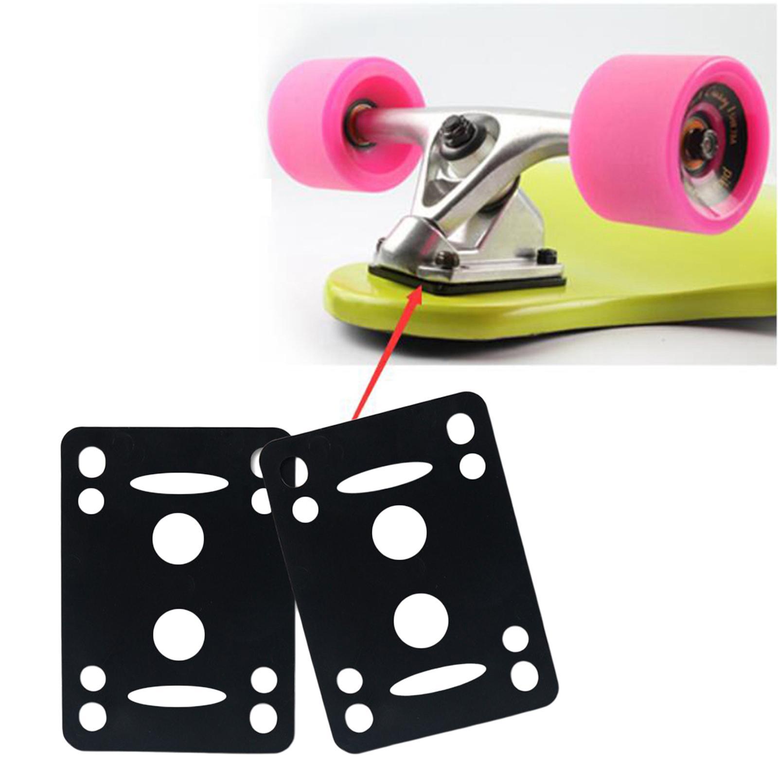 2PCS Skateboard Longboard Shock Absorbing Pads Risers Pad Cruiser Tools 4mm
