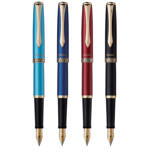 Bút Máy Ký Tên Doanh Nhân Cao Cấp Pentel Sterling Fountain Pen F700 | Ngòi Hoa Văn Mạ Vàng | Chạm Khắc Bằng Bạc 24K