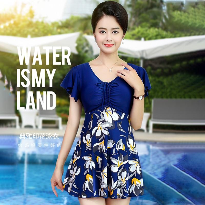 Bộ Đồ Bơi Trung Niên Che Phủ Bụng - Quần Áo Tắm Cho Mẹ Có Bigsize