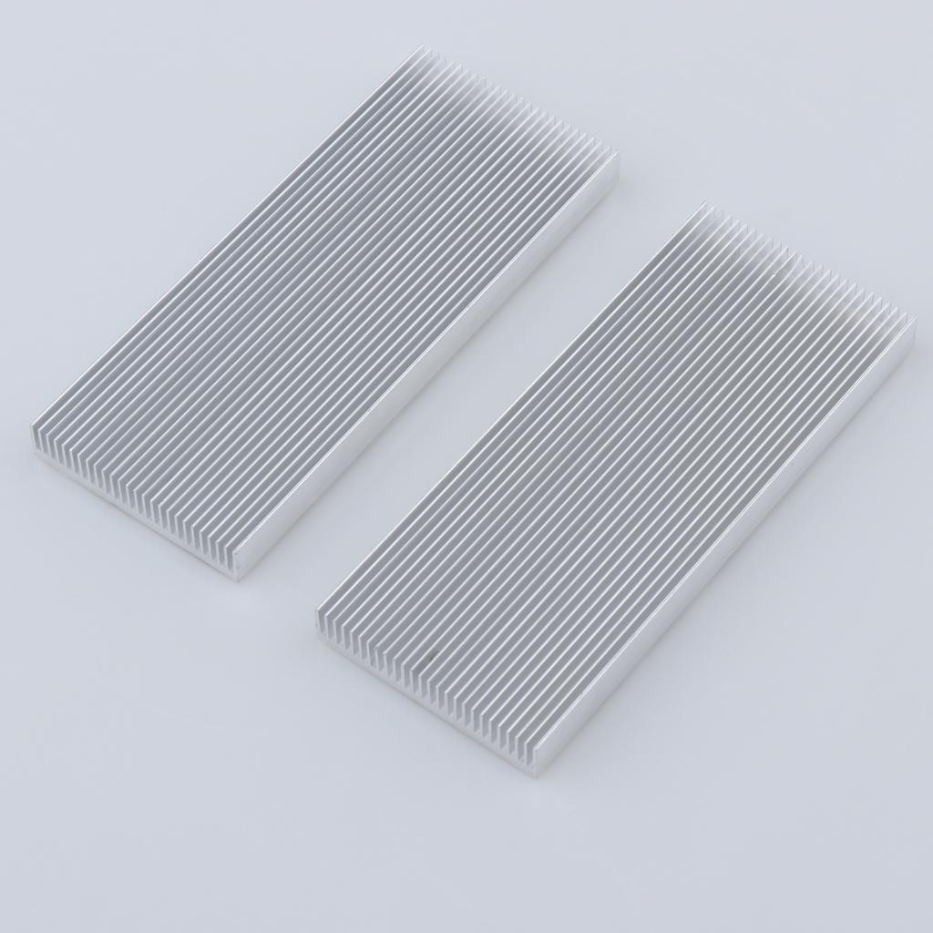 2X 2x Aluminum CPU Heatsink Cooling Cooler Fan Cooler Pad Kit 100x41x8mm
