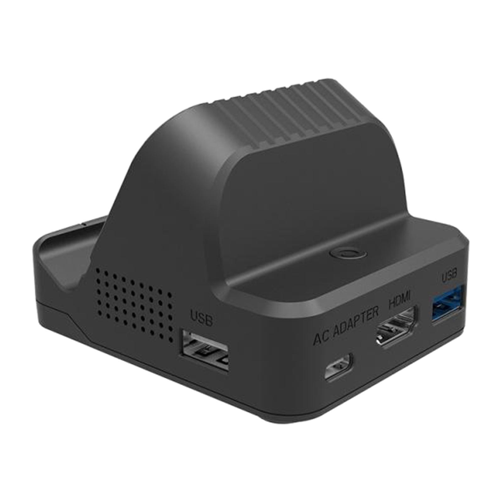 Portable TV Converter Adapter Charging Dock Charger & Cooling Fan Black